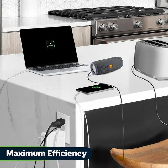 Alt view image 3 of 7 - TOPGREENER USB Outlet, USB Type C Wall Outlet with 36W Power Delivery, 15A Duplex Tamper-Resistant Receptacle, USB C Outlet for Smartphones, Tablets, Laptops, TU215PD30AC-W-2PCS, White, 2 Pack