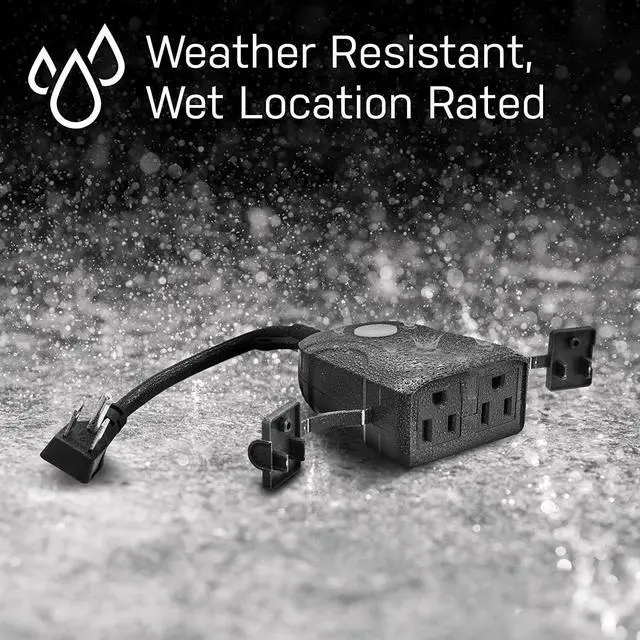 Alt view image 3 of 7 - Feit Electric Smart Dual Outdoor Plug, WiFi Waterproof Plug, Grounded Sockets, Compatible with Alexa and Google Assistant, App Controlled, 15Amp Indoor/Outdoor 2 Outlet WiFi/WP (2 Pack)