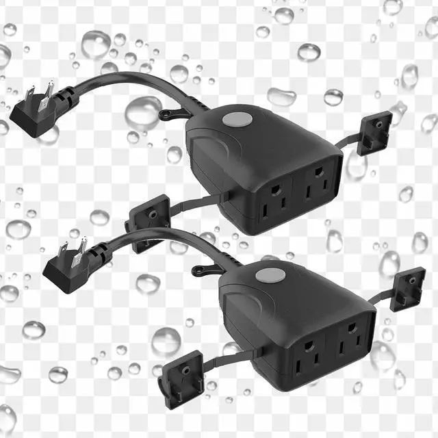 Alt view image 7 of 7 - Feit Electric Smart Dual Outdoor Plug, WiFi Waterproof Plug, Grounded Sockets, Compatible with Alexa and Google Assistant, App Controlled, 15Amp Indoor/Outdoor 2 Outlet WiFi/WP (2 Pack)