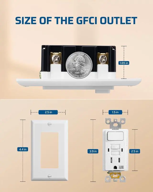 Alt view image 4 of 7 - DEWENWILS 20A GFCI Switch Outlet Combo, Tamper-Resistant GFCI Electrical Outlet, 20 Amp GFCI Outlet, Weather Resistant Ground Fault Circuit Interrupter, Self-Test with LED Indicator, ETL Listed, White