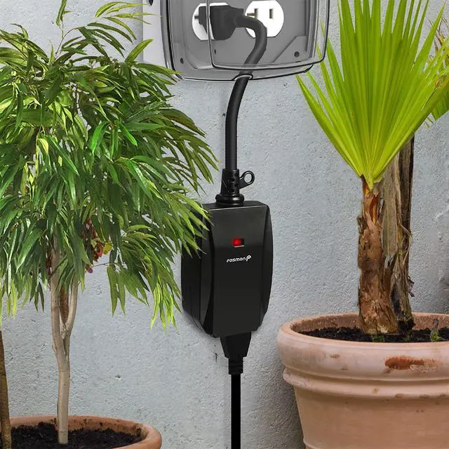 Alt view image 7 of 7 - Fosmon WavePoint Wireless Remote Control Outdoor Electrical Outlet Switch Weatherproof Heavy Duty 3-Prong Plug-in ETL Listed (Battery Included) 1 Pack