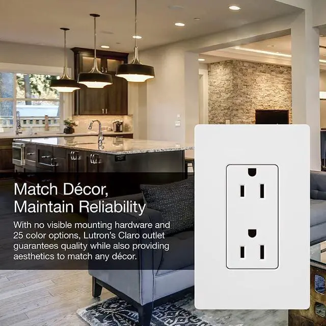 Alt view image 3 of 6 - Lutron CARS-15-TR-BL Duplex Receptacle, Black