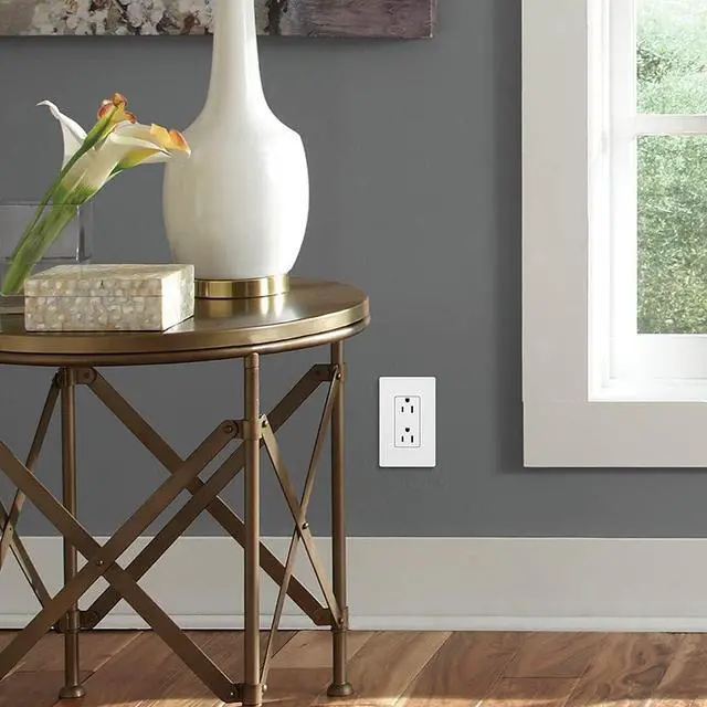 Alt view image 4 of 6 - Lutron CARS-15-TR-BL Duplex Receptacle, Black
