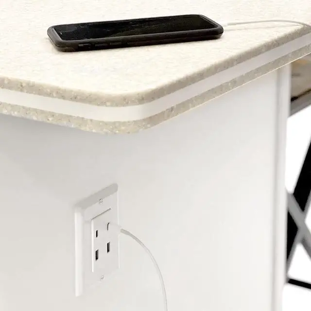 Alt view image 3 of 7 - Maxxima USB Receptacle Outlet - 4.8A USB C/A High Speed 4 USB Wall Charging Ports, Vertical Multi-Plug Socket, Electrical AC Replacement, Outlet Wall Plate Included - White