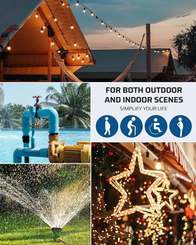 Alt view image 6 of 7 - DEWENWILS Outdoor Remote Control Outlet, Wireless Remote Outlet Power Switch, Weatherproof 15 A Heavy Duty Electrical Plug, 3 Grounded Outlets for String Lights, 100Ft Range, UL Listed