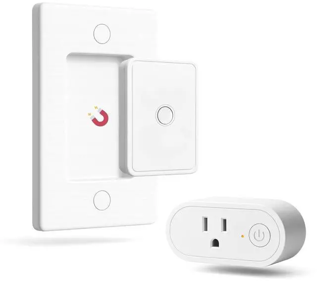 Main image of Remote Control Outlet: Wireless On Off Outlet Switch  Lamps Fans & Appliances Indoor  Renter Friendly  100FT Range  No Wiring