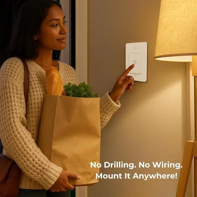 Alt view image 4 of 7 - Remote Control Outlet: Wireless On Off Outlet Switch  Lamps Fans & Appliances Indoor  Renter Friendly  100FT Range  No Wiring