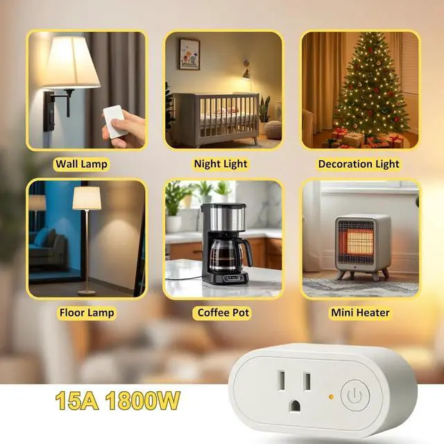 Alt view image 3 of 7 - Remote Control Outlet: Wireless On Off Outlet Switch  Lamps Fans & Appliances Indoor  Renter Friendly  100FT Range  No Wiring