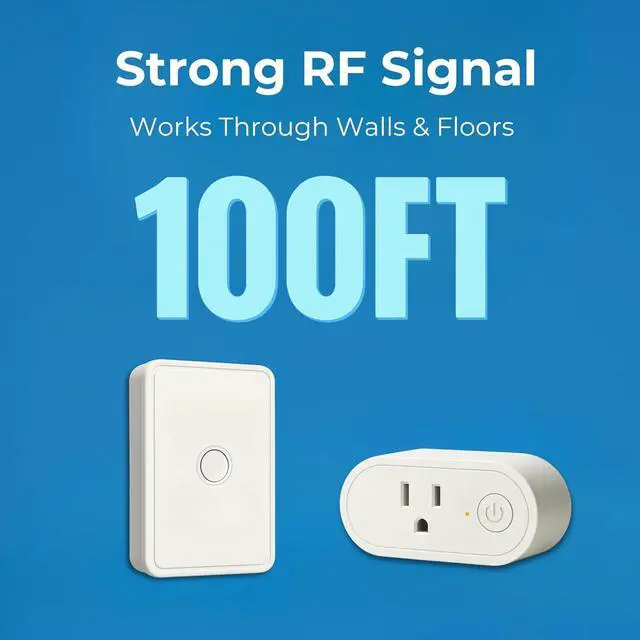 Alt view image 5 of 7 - Remote Control Outlet: Wireless On Off Outlet Switch  Lamps Fans & Appliances Indoor  Renter Friendly  100FT Range  No Wiring