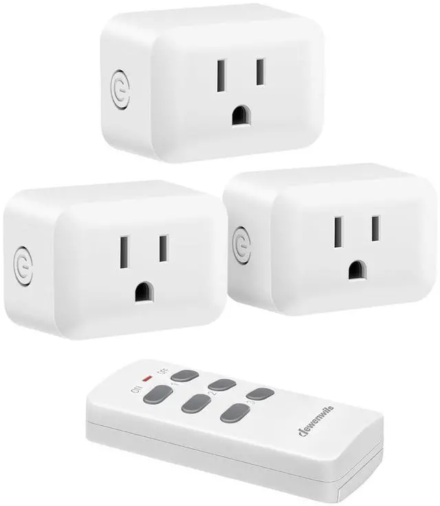 Main image of DEWENWILS Wireless Remote Control Outlet, Programmable and Expandable Electrical Outlet Switch, Wireless Remote Light Switch, 100FT Range, FCC Listed, 1 Remote and 3 Outlets