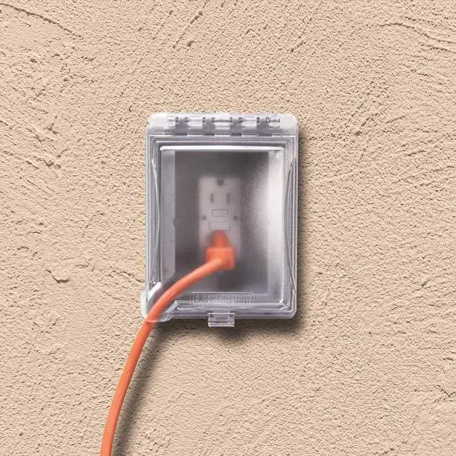 Alt view image 4 of 4 - TayMac MR420CG 1-Gang Recessed Enclosure Extra Duty, 6-in-1 Nonmetallic Weatherproof in-Use Cover, Horizontal/Vertical, Gray