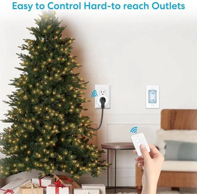 Alt view image 2 of 7 - LoraTap 656ft Wireless Wall-Switch: Remote Control Outlet 3 Pack  Lights & Small Appliances  No Wiring 1 Remote for 3 Plugs