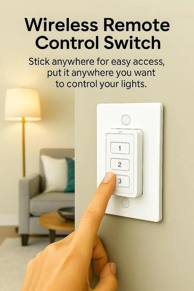 Alt view image 6 of 7 - LoraTap 656ft Wireless Wall-Switch: Remote Control Outlet 3 Pack  Lights & Small Appliances  No Wiring 1 Remote for 3 Plugs