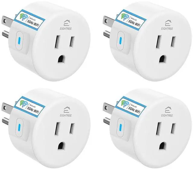 Main image of Eightree Smart Plug 5GHz & 2.4GHz, Smart Outlet WiFi Socket with APP Remote Control, Compatible with Alexa & Google Home, 4 Packs