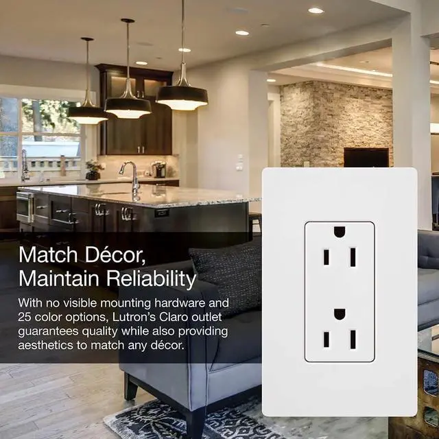 Alt view image 2 of 7 - Lutron SCR-20-SW Satin Colors 20-Amp Receptacle, Snow