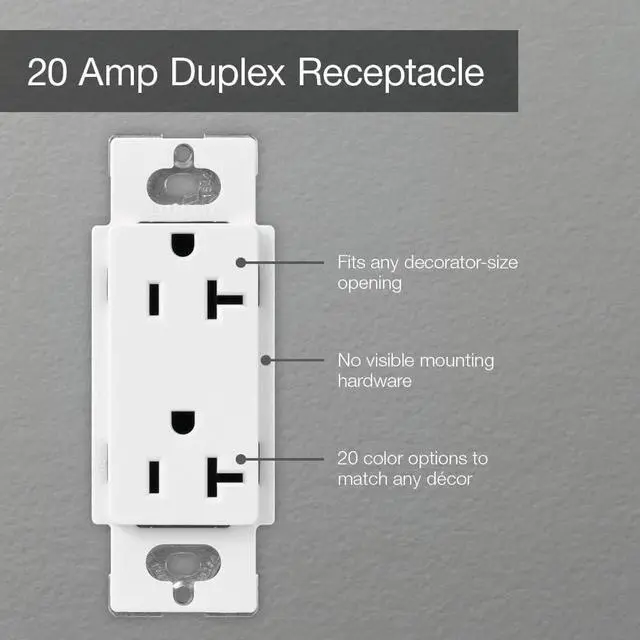 Alt view image 4 of 7 - Lutron SCR-20-SW Satin Colors 20-Amp Receptacle, Snow