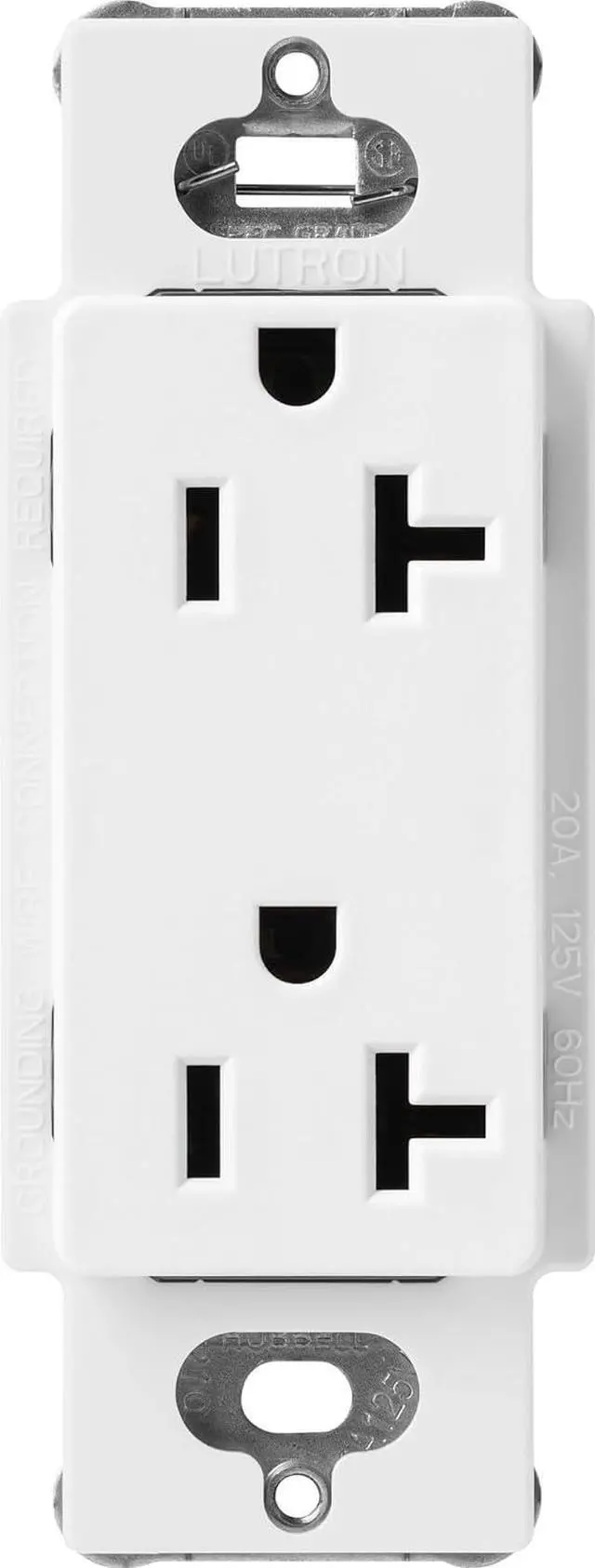 Main image of Lutron SCR-20-SW Satin Colors 20-Amp Receptacle, Snow
