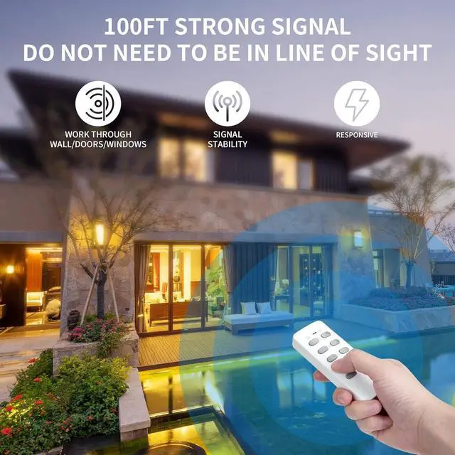 Alt view image 4 of 7 - Remote Control Outlet Wireless Light Switch for Household Appliances, Expandable Remote Light Switch Kit, Up to 100 ft Range, FCC Certified, ETL Listed, White (3-1)