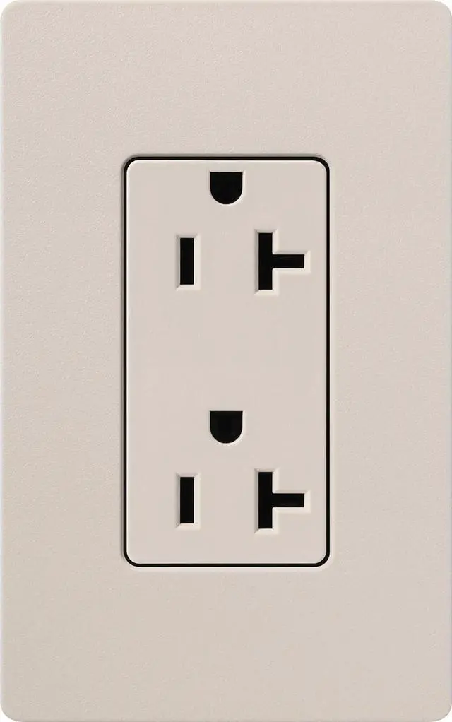 Alt view image 6 of 7 - Lutron SCR-20-SW Satin Colors 20-Amp Receptacle, Snow