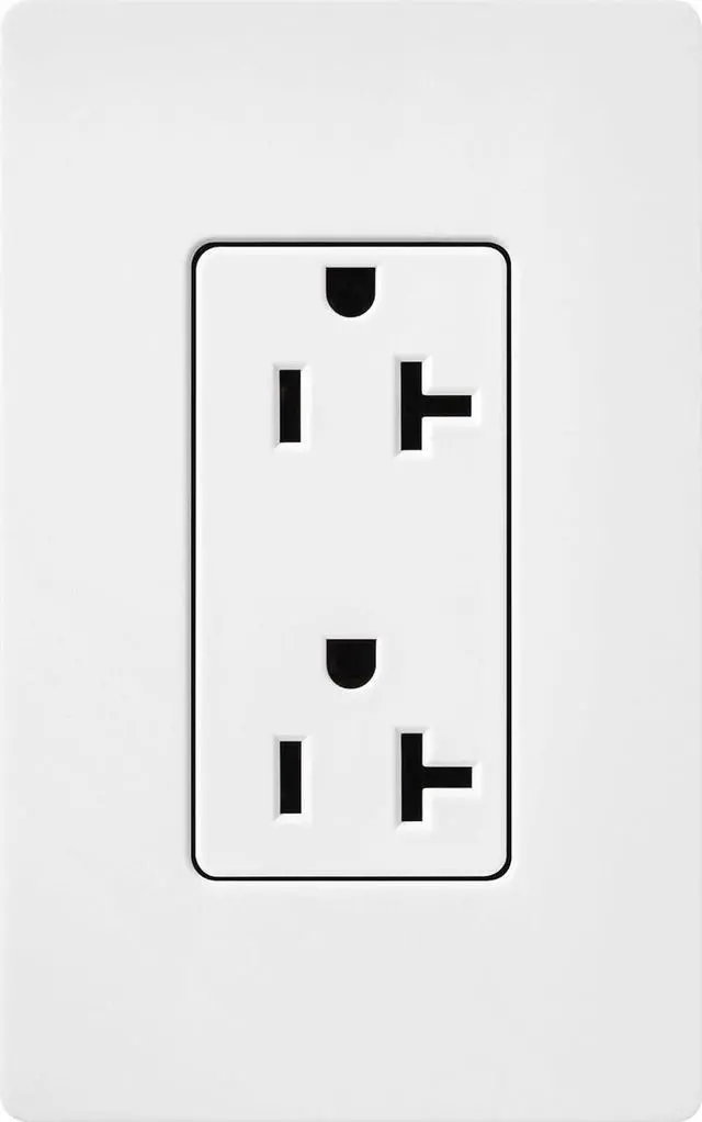 Alt view image 7 of 7 - Lutron SCR-20-SW Satin Colors 20-Amp Receptacle, Snow