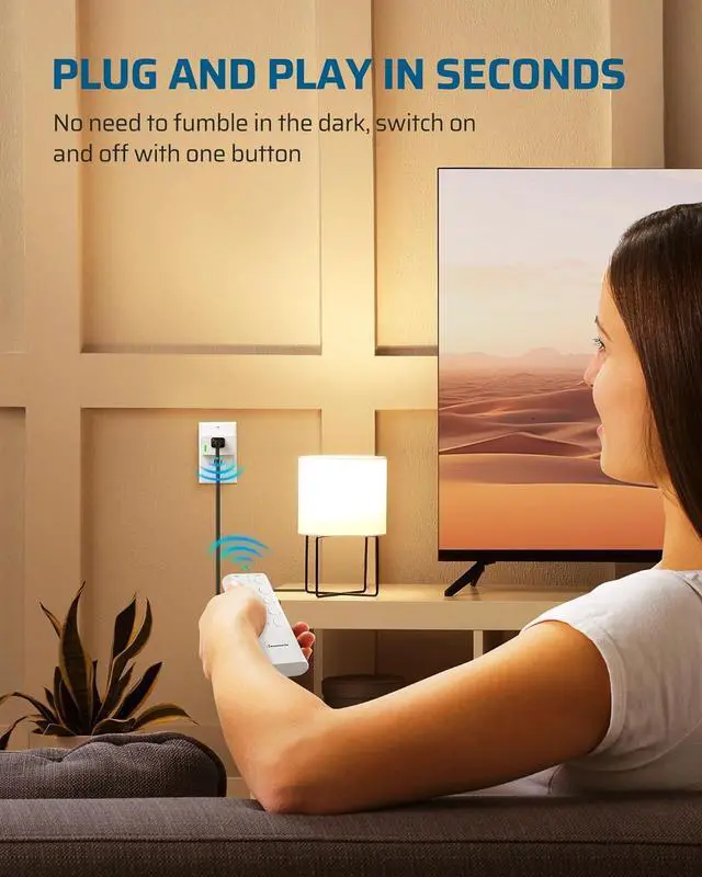 Alt view image 3 of 7 - DEWENWILS Remote Control Outlet, Remote Control Outlet Plug 200FT Range, Indoor Wireless Remote Outlet Switch for Lamps, Fans, Christmas Lights, 15A/1800WFCC & ETL Listed (5 Outlets + 2 Remotes)