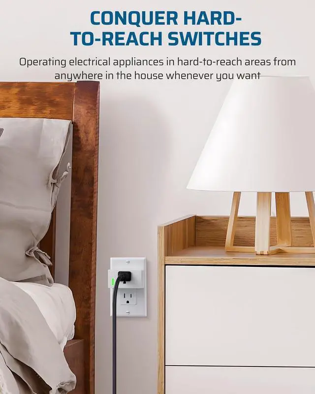 Alt view image 4 of 7 - DEWENWILS Remote Control Outlet, Remote Control Outlet Plug 200FT Range, Indoor Wireless Remote Outlet Switch for Lamps, Fans, Christmas Lights, 15A/1800WFCC & ETL Listed (5 Outlets + 2 Remotes)