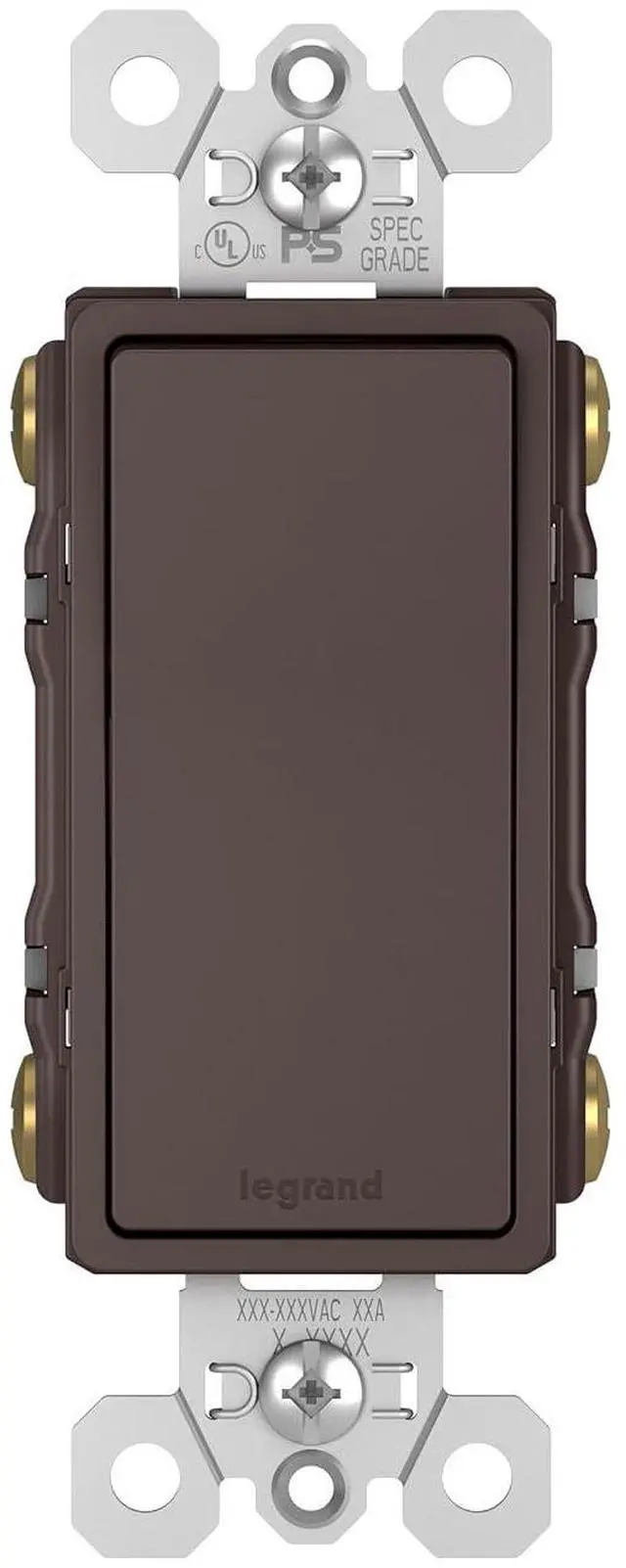 Main image of Legrand radiant TM874DBCC6 15 Amp Rocker Wall Switch, 4-Way Decorator Light Switches, Dark Bronze (1 Count)