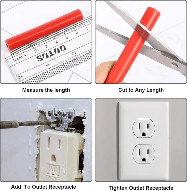 Alt view image 4 of 7 - Zonon 150 Pieces Outlet Spacers Electrical Extender Kit 60 Pcs Outlet Screw Spacers and 90 Pcs 6-32 Thread Round Head Screws for Household and Industrial Electricity, 6 Lengths(Red)
