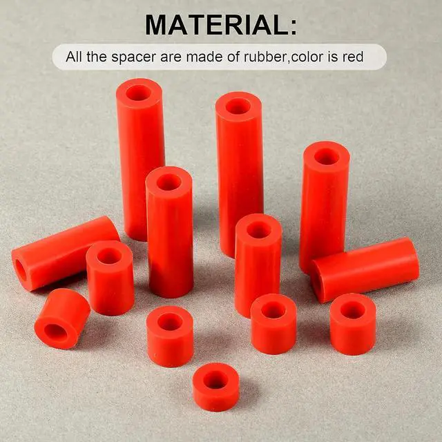 Alt view image 5 of 7 - Zonon 150 Pieces Outlet Spacers Electrical Extender Kit 60 Pcs Outlet Screw Spacers and 90 Pcs 6-32 Thread Round Head Screws for Household and Industrial Electricity, 6 Lengths(Red)