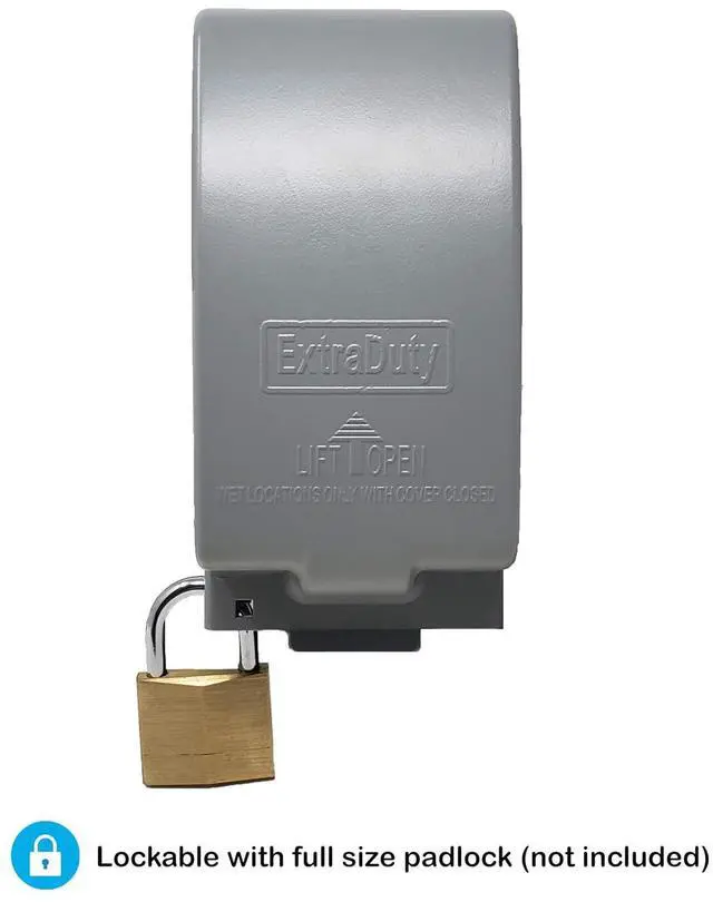 Alt view image 3 of 4 - Sealproof 1-Gang Vertical Metal Weatherproof Lockable While In Use Outdoor Outlet Receptacle Cover, 7-in-1 Configurations