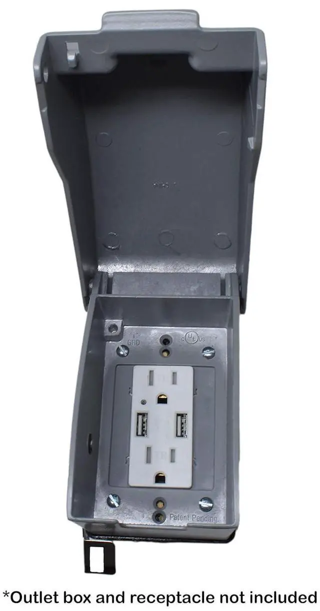 Alt view image 4 of 4 - Sealproof 1-Gang Vertical Metal Weatherproof Lockable While In Use Outdoor Outlet Receptacle Cover, 7-in-1 Configurations