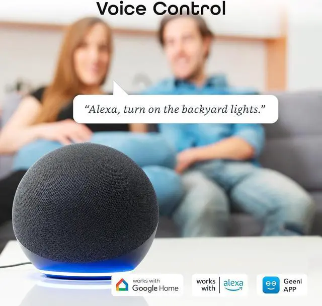 Alt view image 5 of 7 - Geeni Outdoor Duo Wi-Fi Smart Plug, Weatherproof Dual Socket, Wireless Remote Control, Works with Alexa & Google Home, 2 Outlets