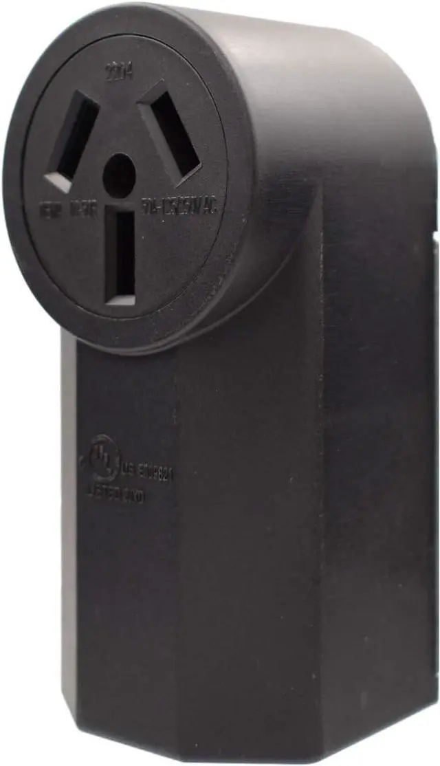 Alt view image 2 of 2 - AIDA 50 Amp 125/250 Volt 10-50R 3-Pole, 3-Wire Surface Mount Power Dryer Receptacle Outlet, Back Wire, AL/CU, UL Listed, 030706