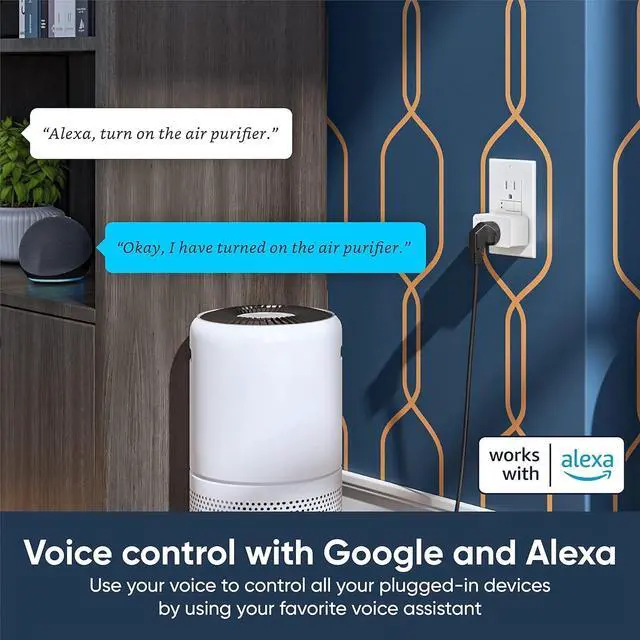Alt view image 3 of 5 - Smart Plug by Wyze Lifestyle, 2.4GHz Smart Home Wi-Fi Plug Outlet Compatible with Alexa, Google Assistant, IFTTT, 15 A, Remote Control, No Hub Required, 2-Pack, Certified for Humans