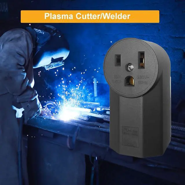 Alt view image 5 of 7 - Nema 6-50 Receptacle Industrial Grade 50 Amp Outlet Surface Mount Receptacle for EV, Plasma Cutter and Welder Outlet, 2-Pole 3-Wire, Black (Nema 6-50r)