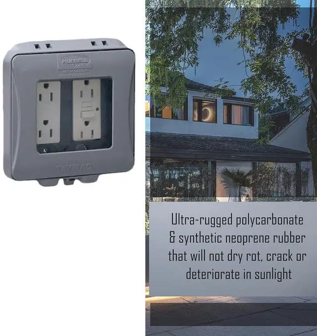 Alt view image 7 of 7 - TayMac ML2500G Two-Gang Weatherproof Expandable Extra Duty In-Use Cover Gray Finish