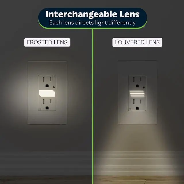 Alt view image 5 of 7 - TOPGREENER LED Guide Light Receptacle with Automatic Daylight Sensor, Night Light Decorator Wall Outlet, Wall Plates Included, 15A Tamper-Resistant Receptacle, Warm White LED, TGL215TR-W-6PCS, White