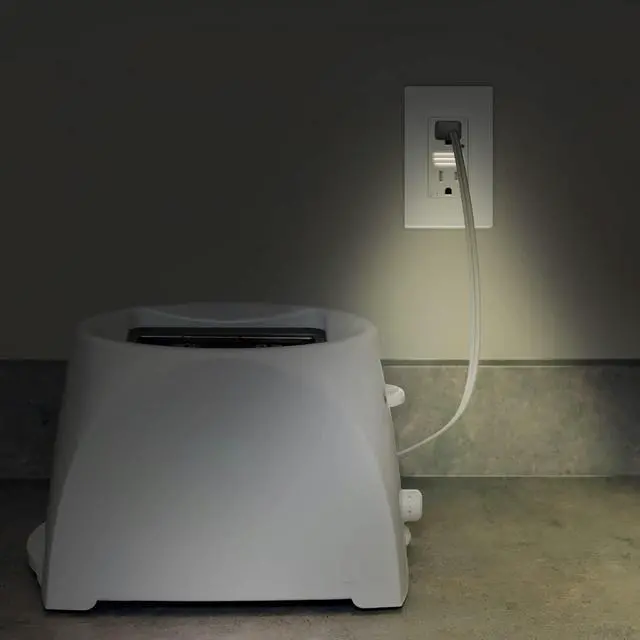 Alt view image 7 of 7 - TOPGREENER LED Guide Light Receptacle with Automatic Daylight Sensor, Night Light Decorator Wall Outlet, Wall Plates Included, 15A Tamper-Resistant Receptacle, Warm White LED, TGL215TR-W-6PCS, White
