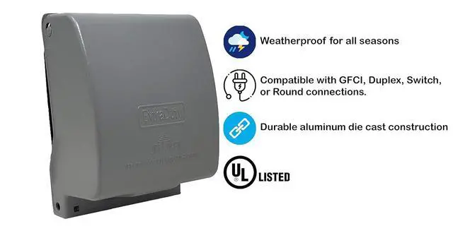 Alt view image 2 of 3 - Sealproof 2-Gang Metal Weatherproof Lockable While In Use Outdoor Outlet Receptacle Cover, 31-in-1 Configurations