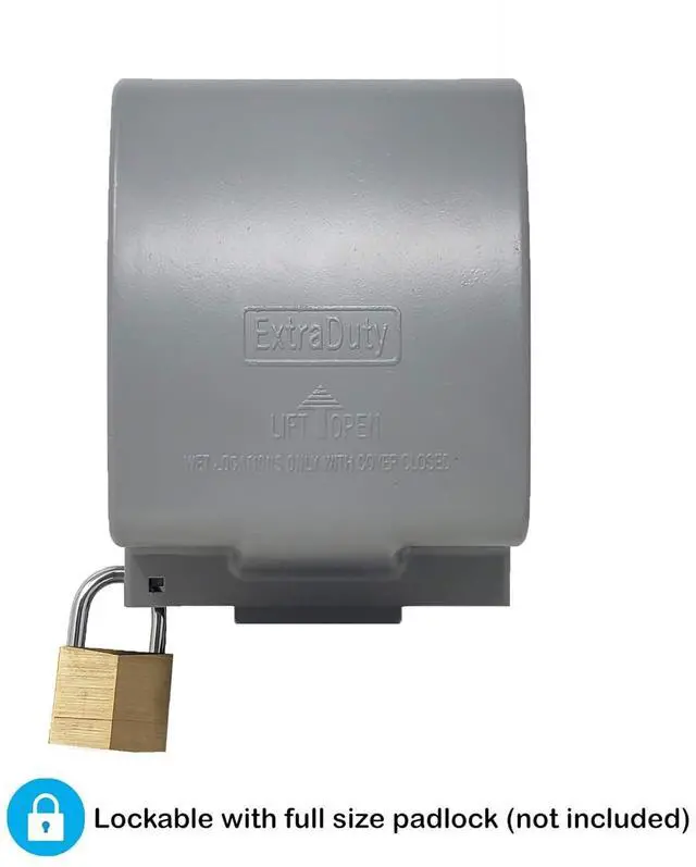 Alt view image 3 of 3 - Sealproof 2-Gang Metal Weatherproof Lockable While In Use Outdoor Outlet Receptacle Cover, 31-in-1 Configurations