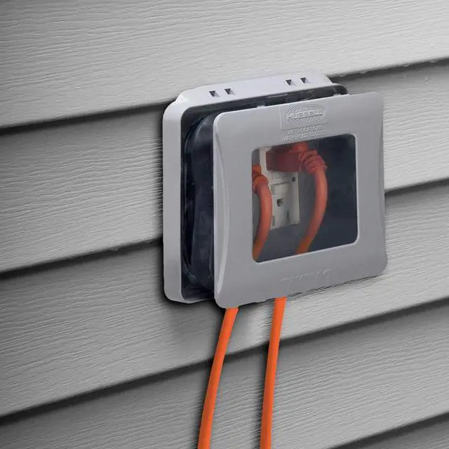 Alt view image 2 of 7 - TayMac ML2500G Two-Gang Weatherproof Expandable Extra Duty In-Use Cover Gray Finish