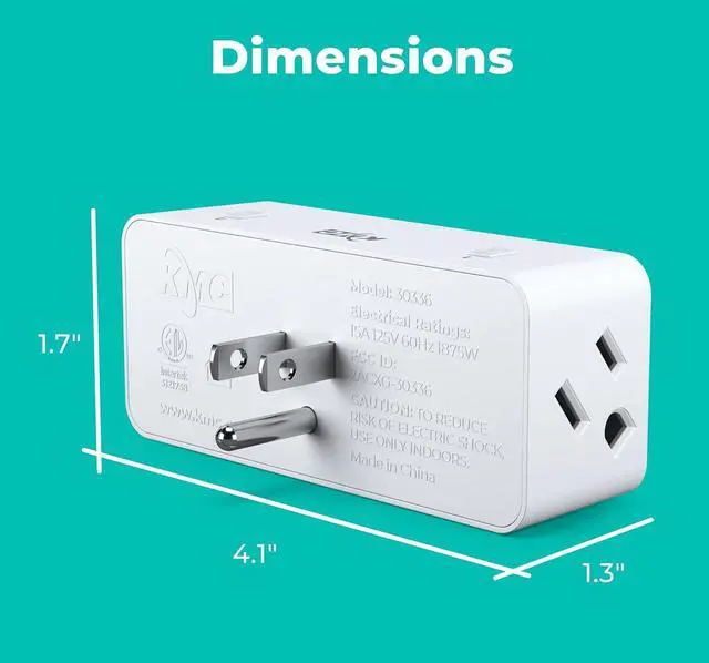 Alt view image 3 of 7 - KMC Smart Plug 4-Pack, Side 3-Outlet Extender, Compatible with Google & Alexa, No Hub Required, WiFi Plugs