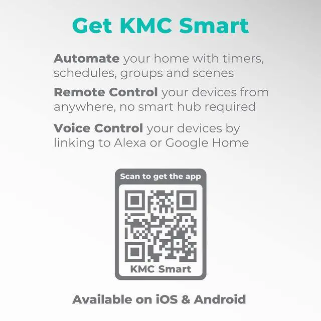 Alt view image 6 of 7 - KMC Smart Plug 4-Pack, Side 3-Outlet Extender, Compatible with Google & Alexa, No Hub Required, WiFi Plugs