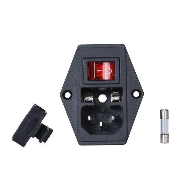 Alt view image 2 of 7 - BIQU 2PCS 10A 250V Rocker Switch Power Socket Inlet Module Plug 5A Fuse Switch with 5Pcs 16-14 AWG Wiring 3 Pin IEC320 C14