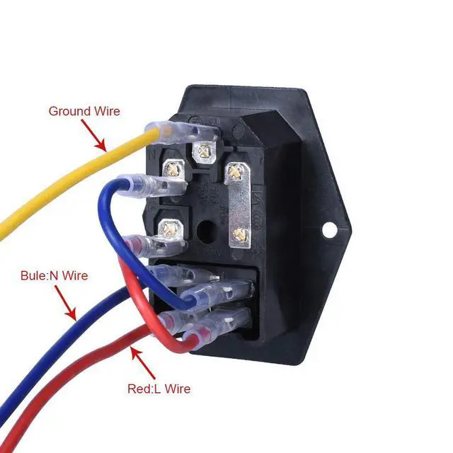 Alt view image 4 of 7 - BIQU 2PCS 10A 250V Rocker Switch Power Socket Inlet Module Plug 5A Fuse Switch with 5Pcs 16-14 AWG Wiring 3 Pin IEC320 C14