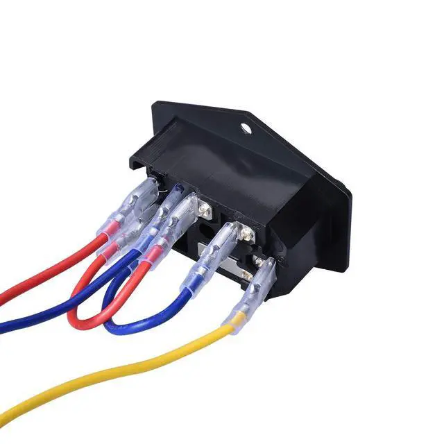 Alt view image 5 of 7 - BIQU 2PCS 10A 250V Rocker Switch Power Socket Inlet Module Plug 5A Fuse Switch with 5Pcs 16-14 AWG Wiring 3 Pin IEC320 C14