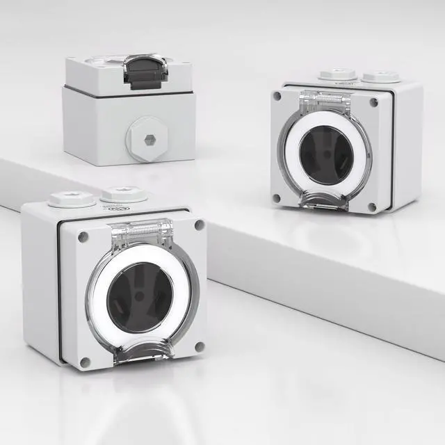 Alt view image 4 of 7 - STARELO 50Amp Power Outlet Box,NEMA 10-50R Receptacle 125/250Volt,Outdoor dustproof and Weatherproof.No Grounding, Outlet for RV,EV,Heavy Duty Industrial Grade Power Receptacle.ETL Listed.