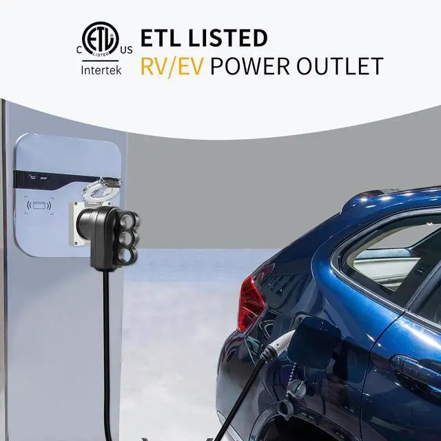 Alt view image 7 of 7 - STARELO 50Amp Power Outlet Box,NEMA 10-50R Receptacle 125/250Volt,Outdoor dustproof and Weatherproof.No Grounding, Outlet for RV,EV,Heavy Duty Industrial Grade Power Receptacle.ETL Listed.