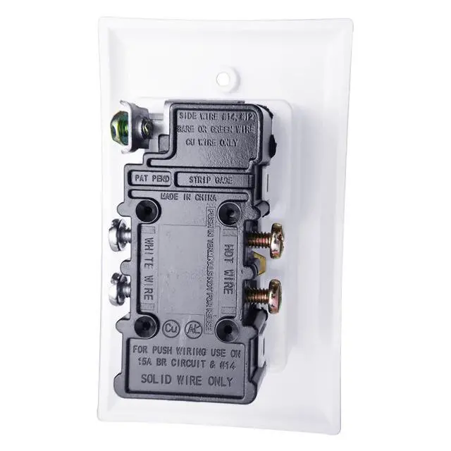 Alt view image 6 of 7 - Construct Pro Single Gang Recessed Dual Power Tamper-Resistant Outlet (White)