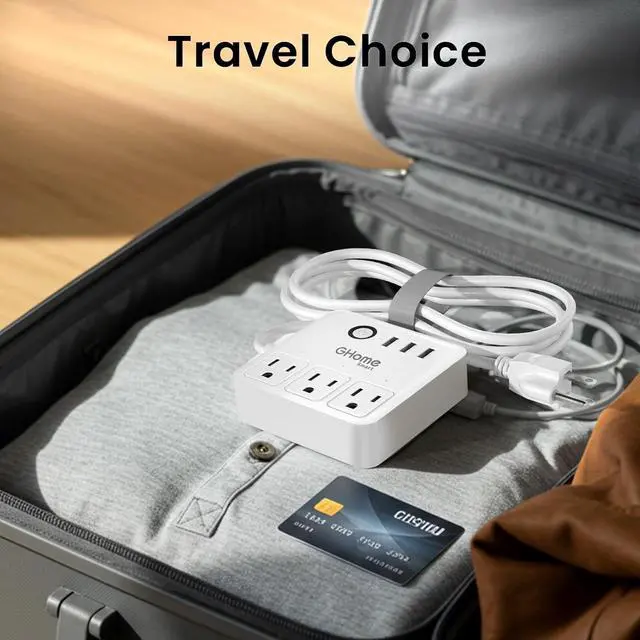Alt view image 7 of 7 - GHome Smart Plug Power Strip, WiFi Surge Protector Work with Alexa Google Home, Smart Outlets with 3 USB 3 Charging Port, Multi-Plug Extender for Home Office Cruise Travel and Christmas Light, 10A